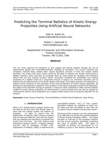 Predicting the terminal ballistics of kinetic energy projectiles using artificial neural networks