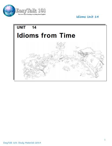 EasyTalk 101. Idioms from time
