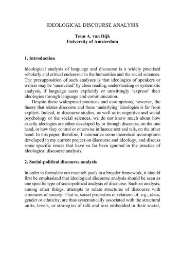 Ideological Discourse Analysis