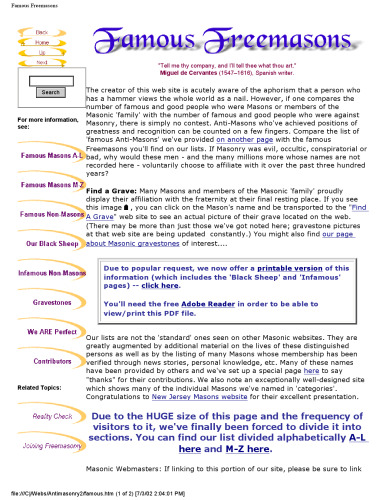 10,000 Famous Freemasons