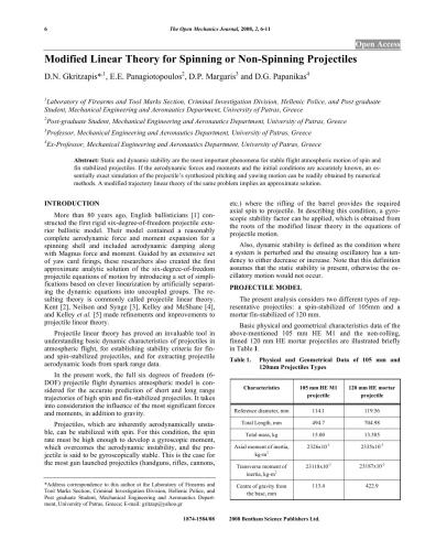 Modified linear theory for spinning or non-spinning projectiles
