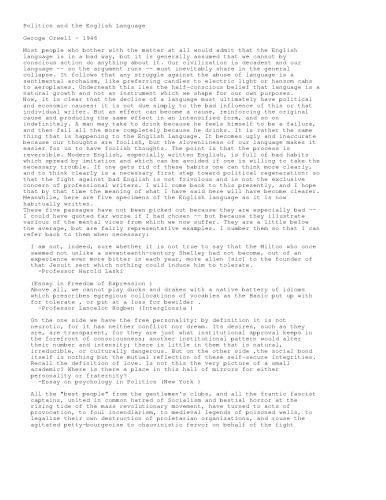 A Collection of Essays