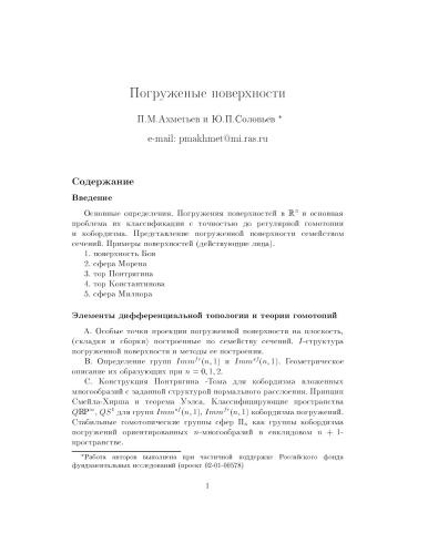 Погруженные поверхности