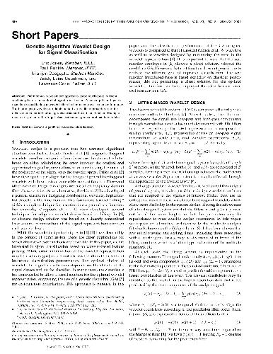 Genetic Algorithm Wavelet Design for Signal Classification