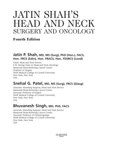 Jatin Shah's head and neck surgery and oncology