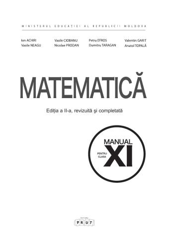 Matematică. Manual pentru clasa XI