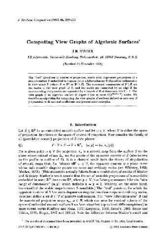 View graphs of algebraic surfaces. JSC 1993