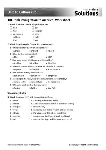 Solutions Elementary DVD. Second Edition. Worksheets