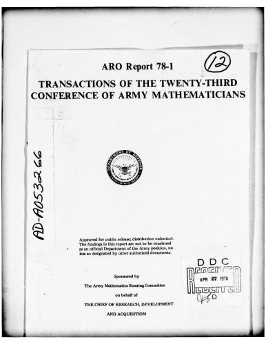 Transactions of the Twenty-third Conference of Army Mathematicians