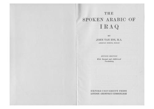 The Spoken Arabic of Iraq
