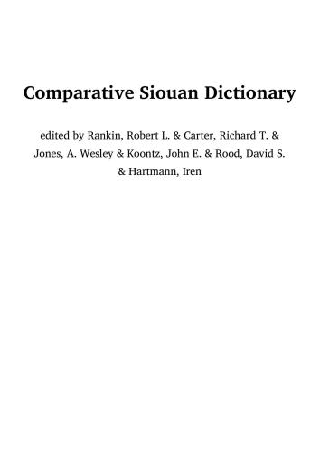 Comparative Siouan Dictionary