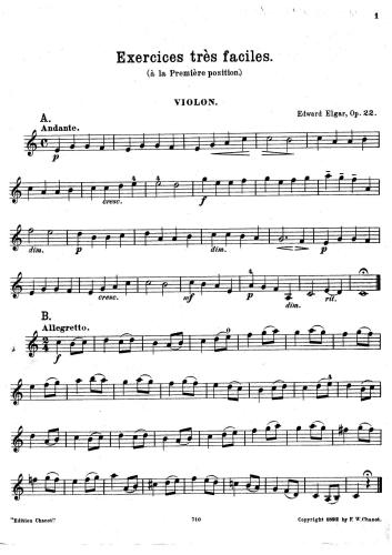 Exercises tres faciles. Violon