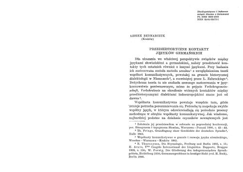 Przedhistoryczne kontakty języków germańskich