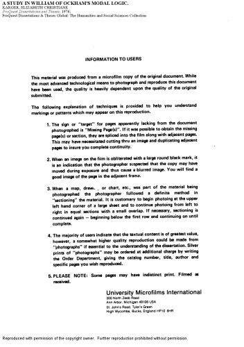 A Study of William of Ockham’s Modal Logic [PhD thesis]