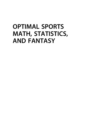 Optimal Sports Math, Statistics, and Fantasy