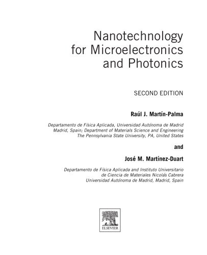 Nanotechnology for Microelectronics and Photonics. A volume in Nanophotonics