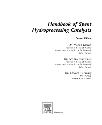 Handbook of Spent Hydroprocessing Catalysts