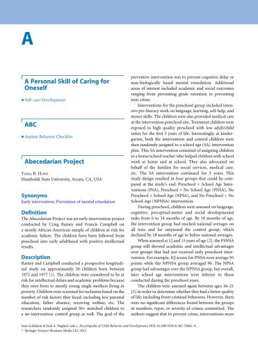 Encyclopedia of Child Behavior and Development