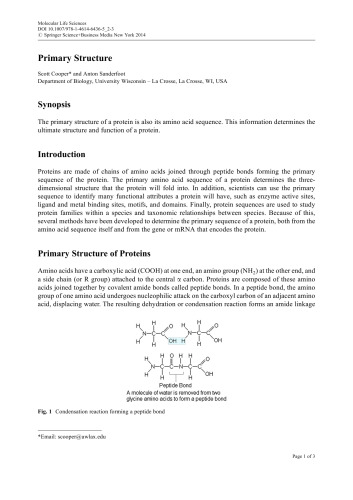 Molecular Life Sciences: An Encyclopedic Reference