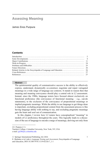 Language Testing and Assessment