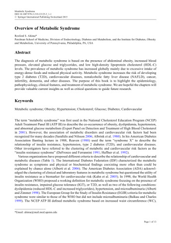 Metabolic Syndrome: A Comprehensive Textbook