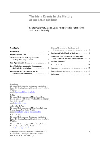 Principles of Diabetes Mellitus