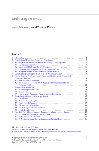 Handbook of Dynamic Game Theory