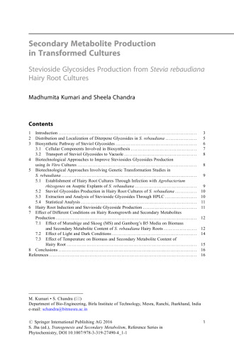 Transgenesis and Secondary Metabolism
