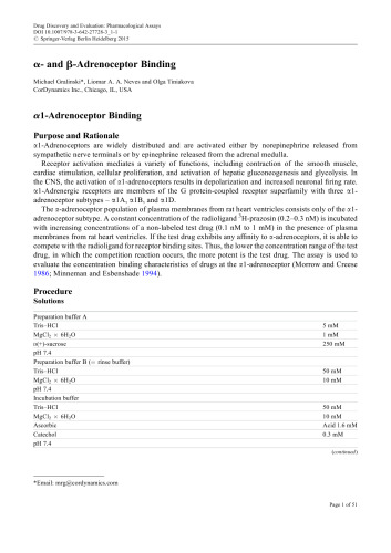 Drug Discovery and Evaluation: Pharmacological Assays