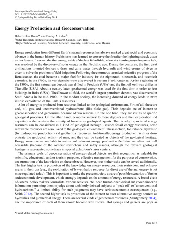 Encyclopedia of Mineral and Energy Policy