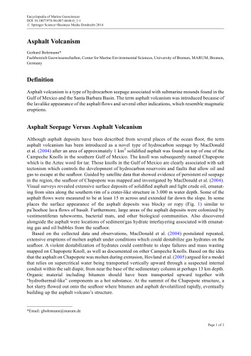 Encyclopedia of Marine Geosciences