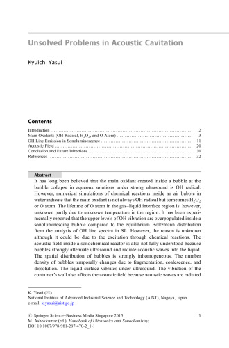 Handbook of Ultrasonics and Sonochemistry