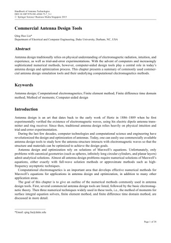 Handbook of Antenna Technologies