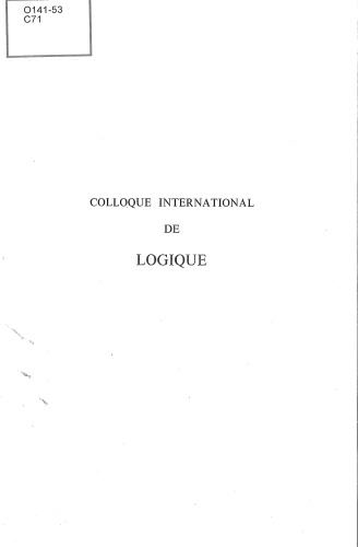 Colloque international de logique, Clermont-Ferrand 18-25 juillet 1975.