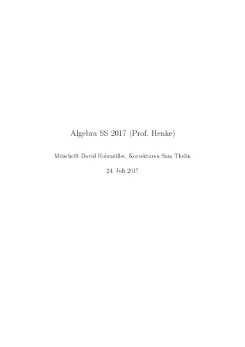 Algebra [Lecture notes]