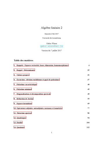 Algèbre linéaire 2 [Lecture notes]