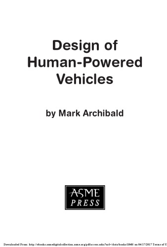 Design of human-powered vehicles