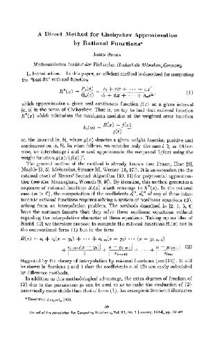 Direct Chebyshev approximations by rational functions