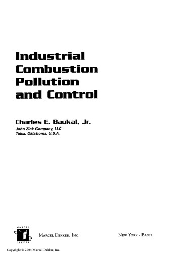 Industrial Combustion Pollution and Control