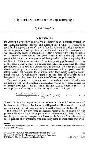 Polynomial sequences of interpolatory type