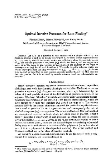 Optimal iterative rootfinding rpb016i