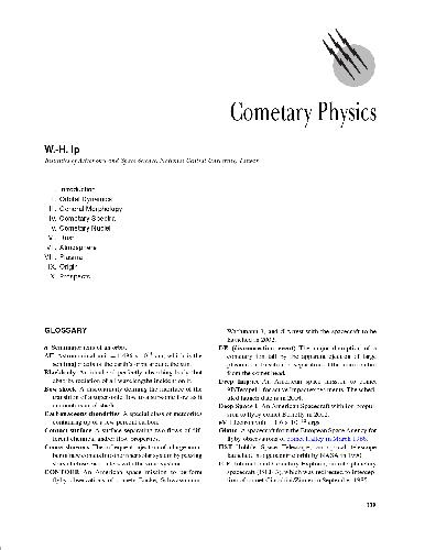 Encyclopedia of Physical Science and Technology - Solar System