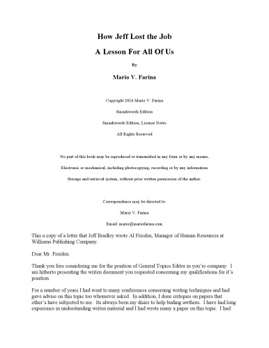 How jeff lost the job a lesson for all of us