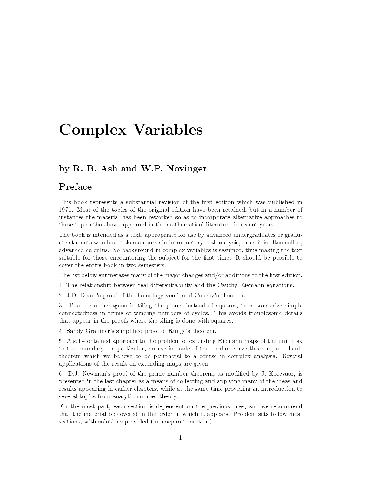 Complex Variables
