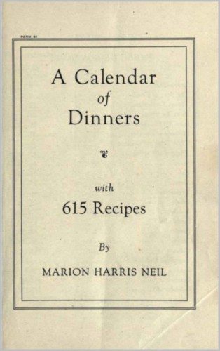 A Calendar of dinners with 615 recipes