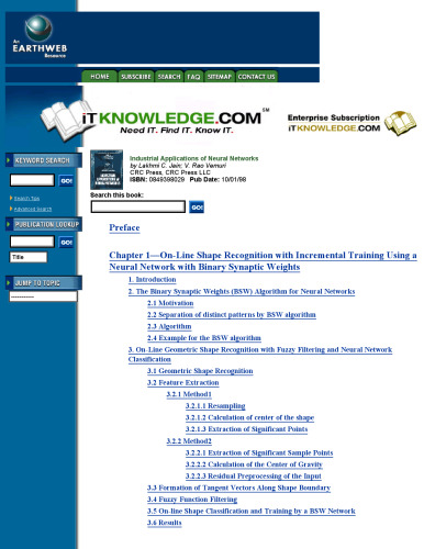 Industrial Applications of Neural Networks