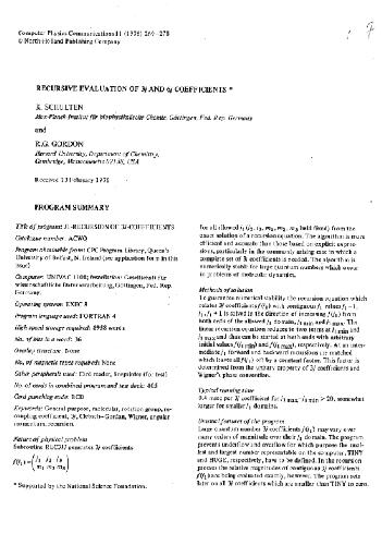 Recursive evaluation of 3j, 6j coeffs