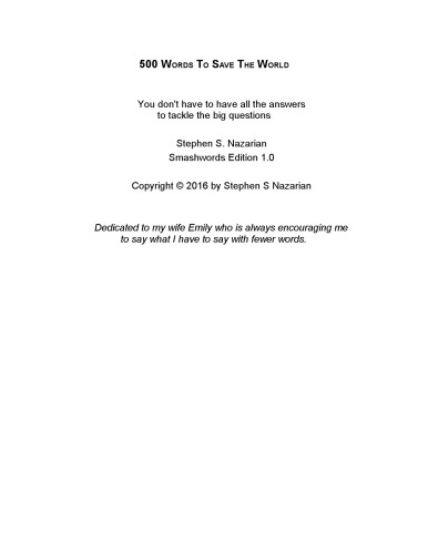 500 words to save the world