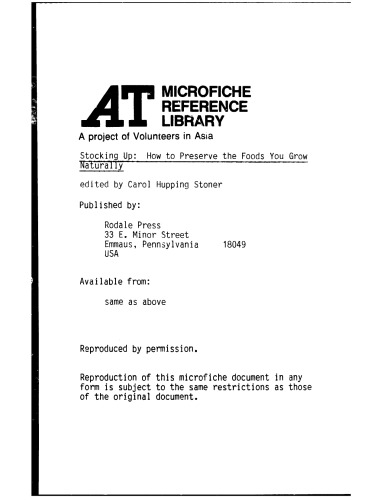 Stocking up; how to preserve the foods you grow, naturally