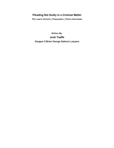 Pleading not guilty in a criminal matter